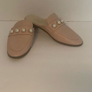 Barbiecore Pink Pearl Embellished Loafer Mules Balletcore Slip On Flats Size 6
